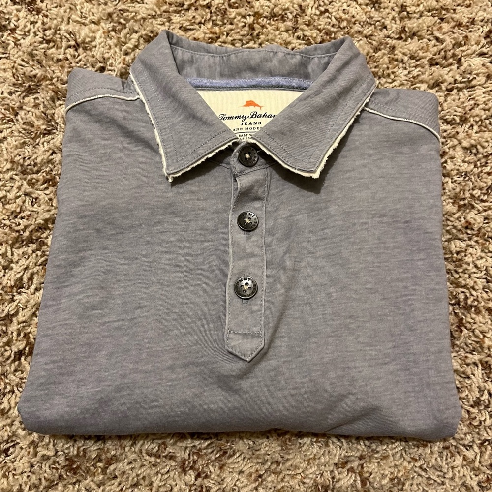 Men’s Tommy Bahama-Jeans Island Modern fit-Pima Cotton-size small-light gray